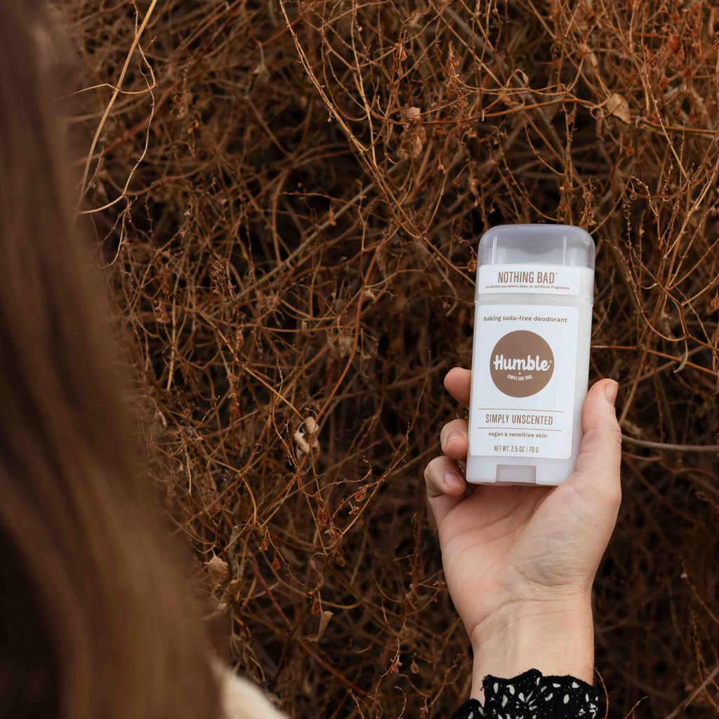 Humble Brands baking soda free deodorant back panel
