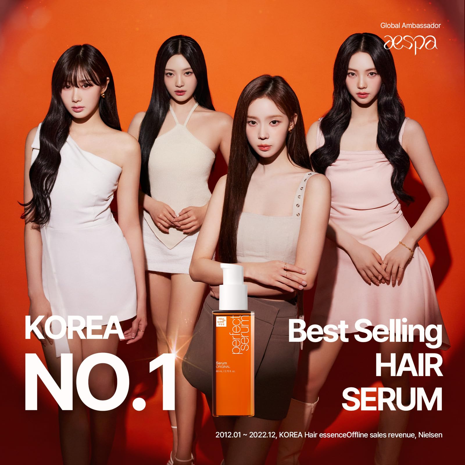 Mise En Scene Perfect Serum Original heat protectant styling oil showing 80ml size packaging