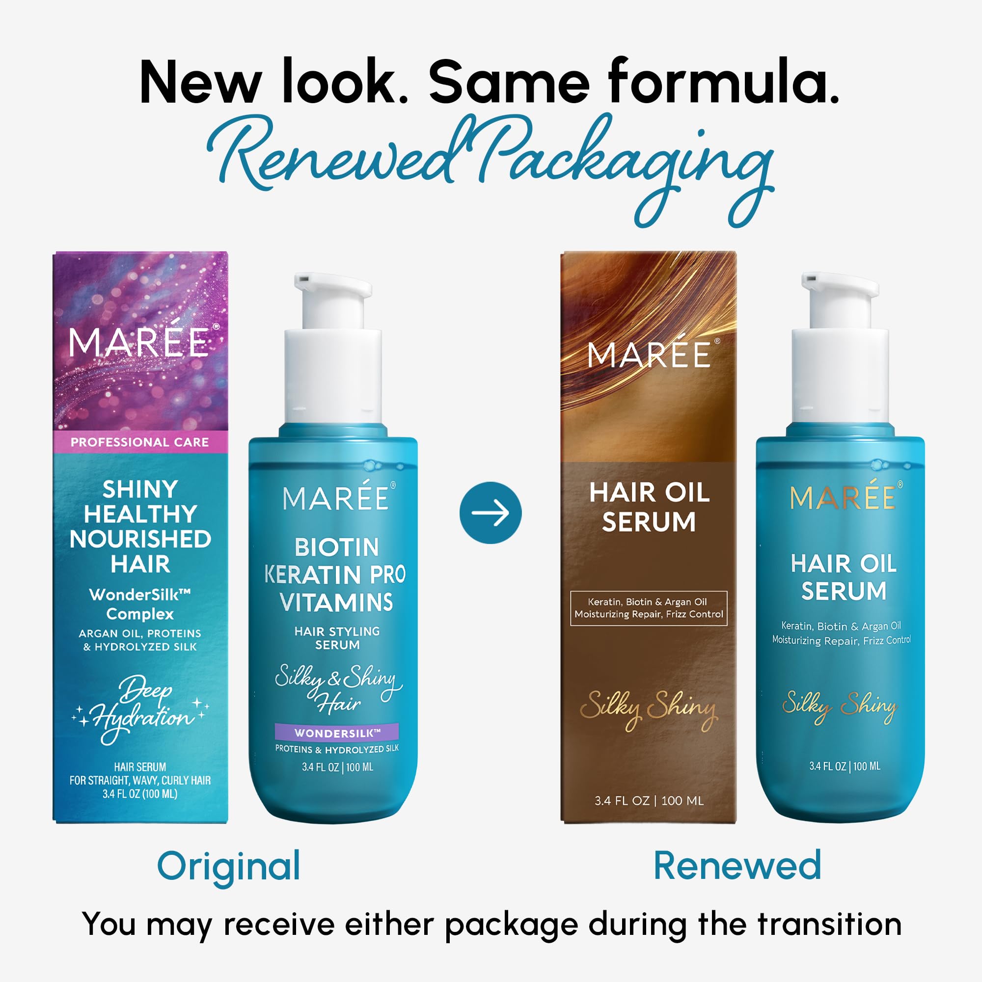MAREE hair oil serum texture showing non-greasy lightweight consistency