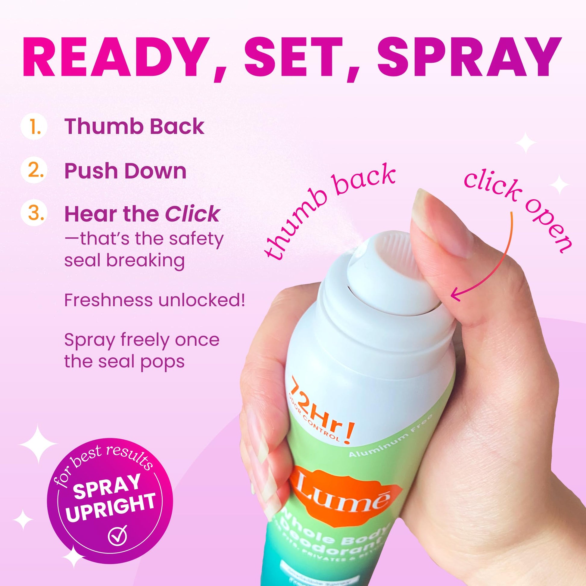 Lume full size and mini deodorant spray set