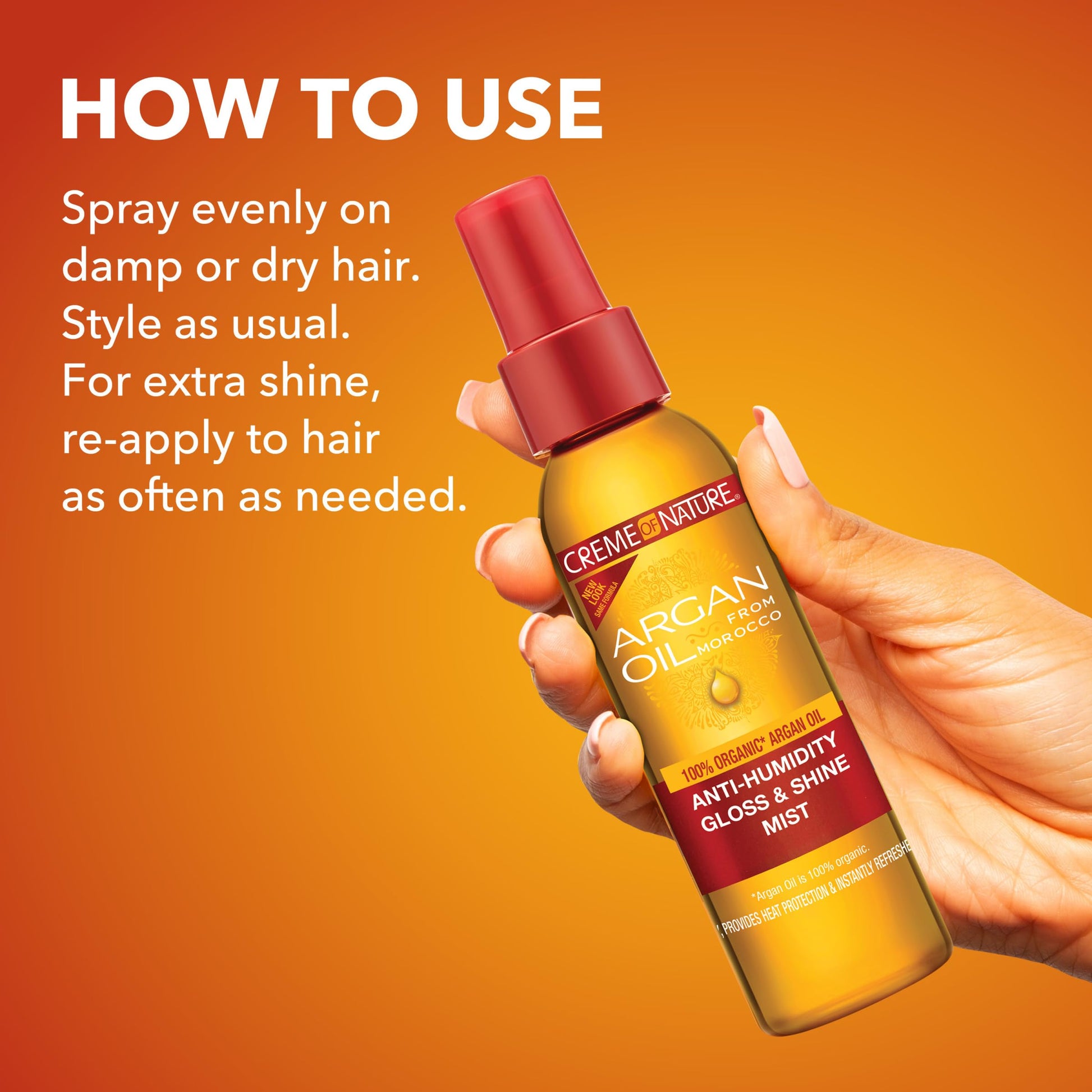 Creme of Nature heat protectant mist for smooth and sleek textured hairstyles