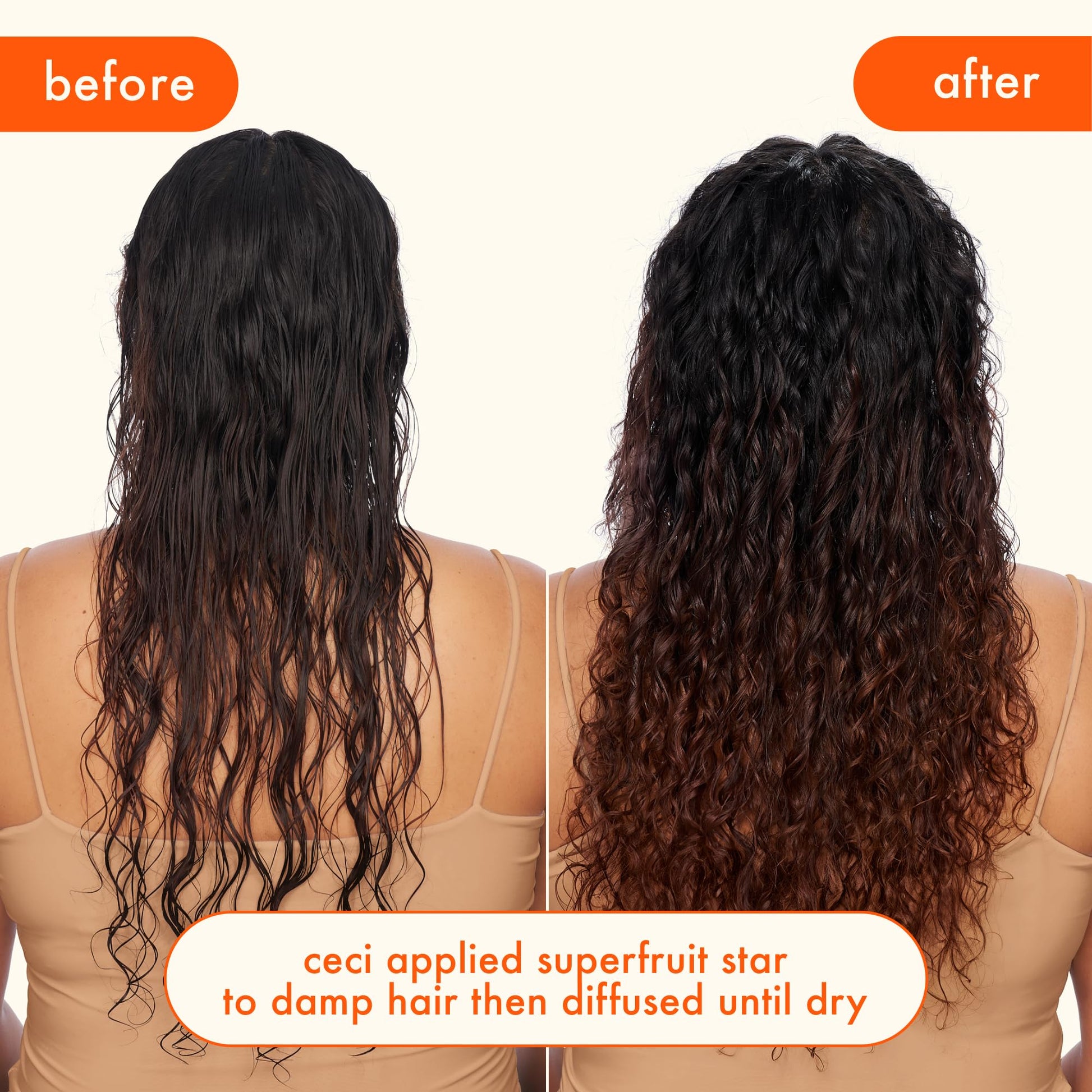 Amika non greasy hair strengthening serum bottle highlighting product benefits