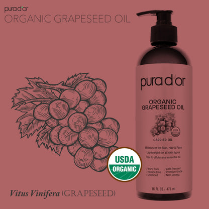Authentic PURA D'OR pure carrier oil for face skin and hair wellness care