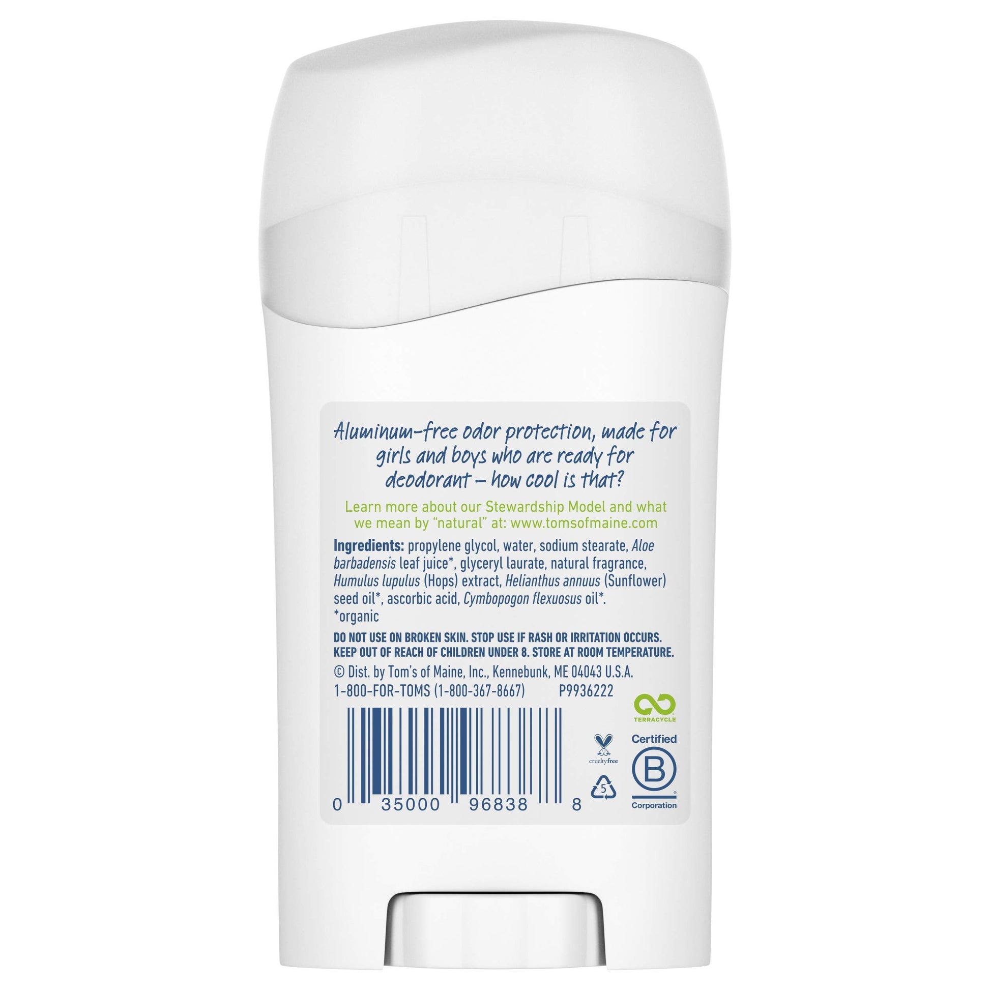 Tom's of Maine aluminum free children deodorant 3 pack packaging
