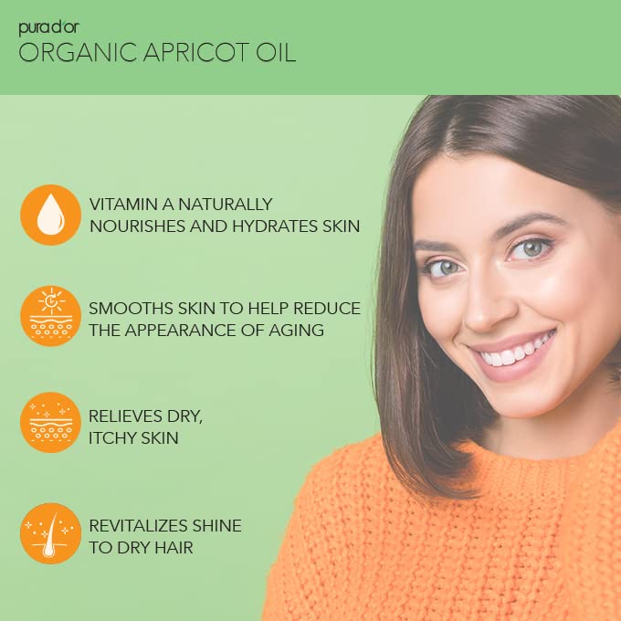 USDA certified organic apricot carrier oil for hair and scalp massage