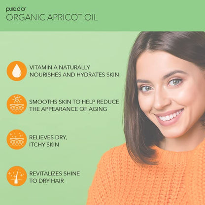 USDA certified organic apricot carrier oil for hair and scalp massage