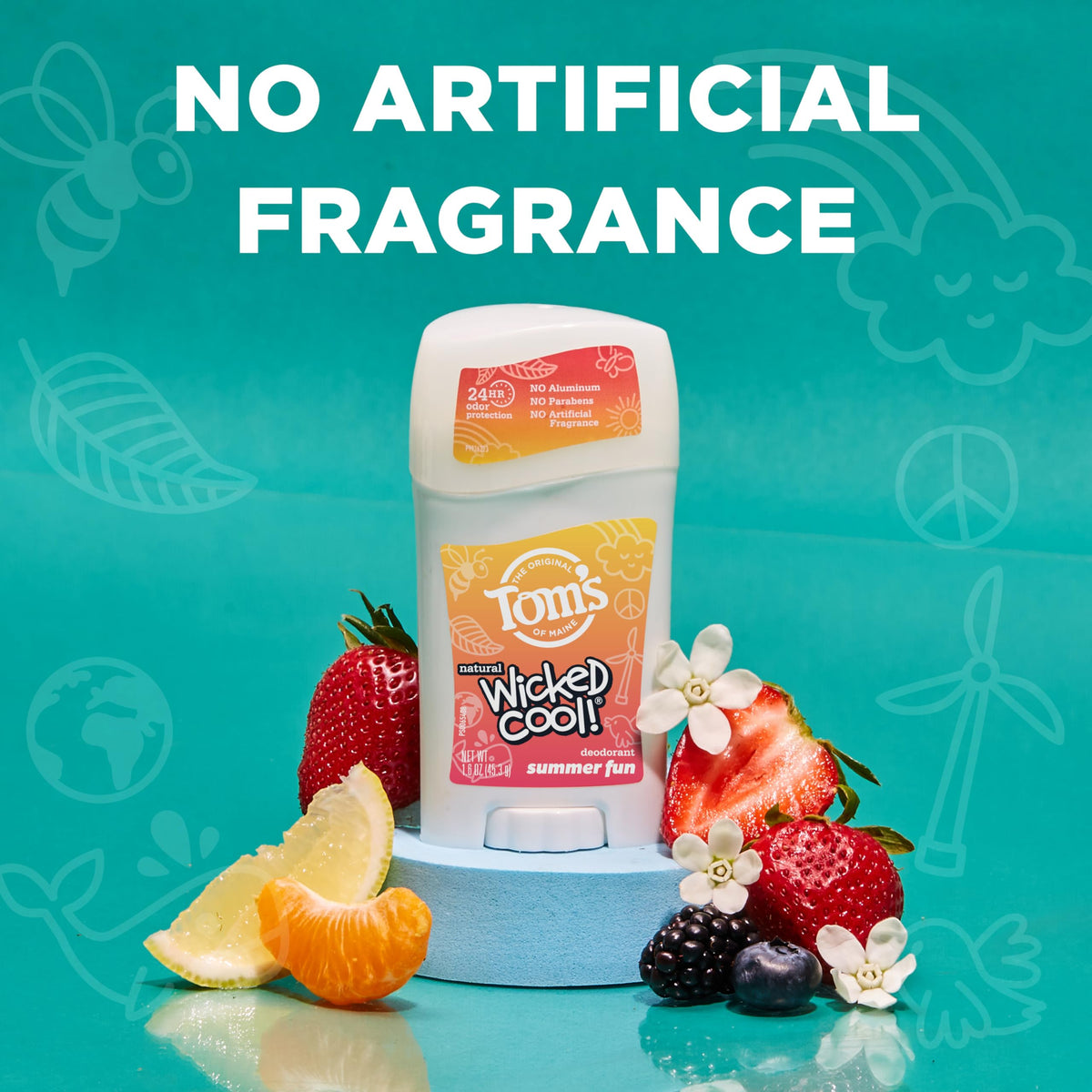Open natural deodorant stick showing white texture