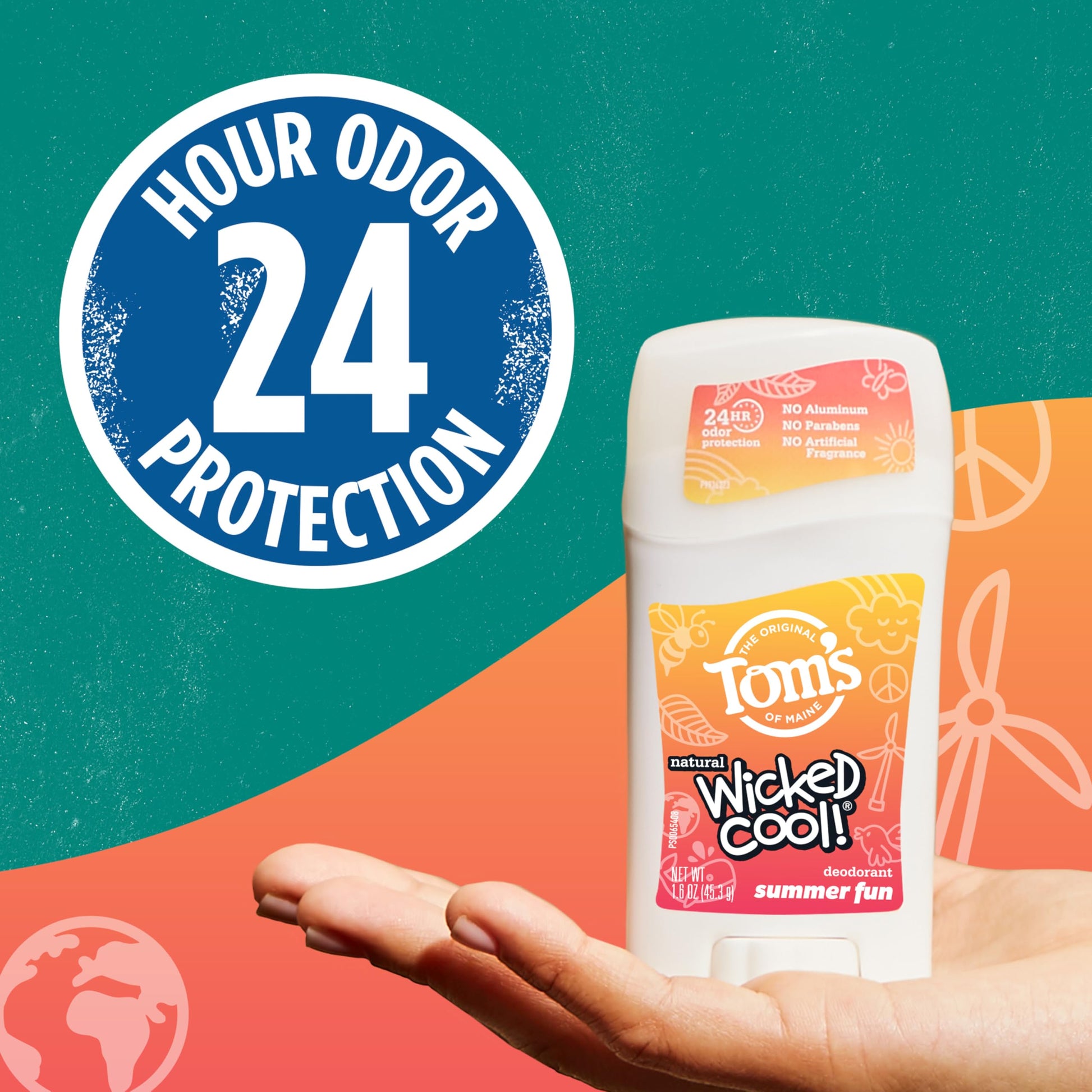 Tom's of Maine paraben free natural deodorant for active children