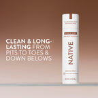 Native coconut and vanilla deodorant spray container label details