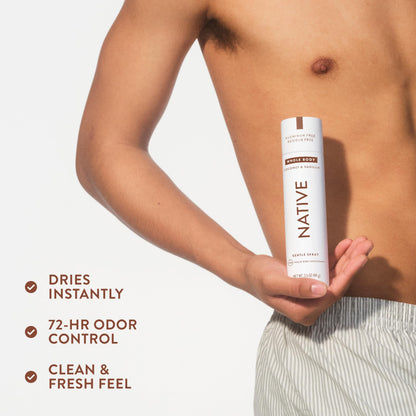 Side profile of Native Coconut and Vanilla body spray