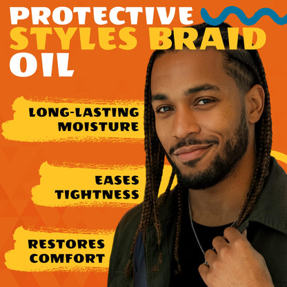 AllDay Locks hair mousse formulation details showcasing its frizz control benefits for protective styles