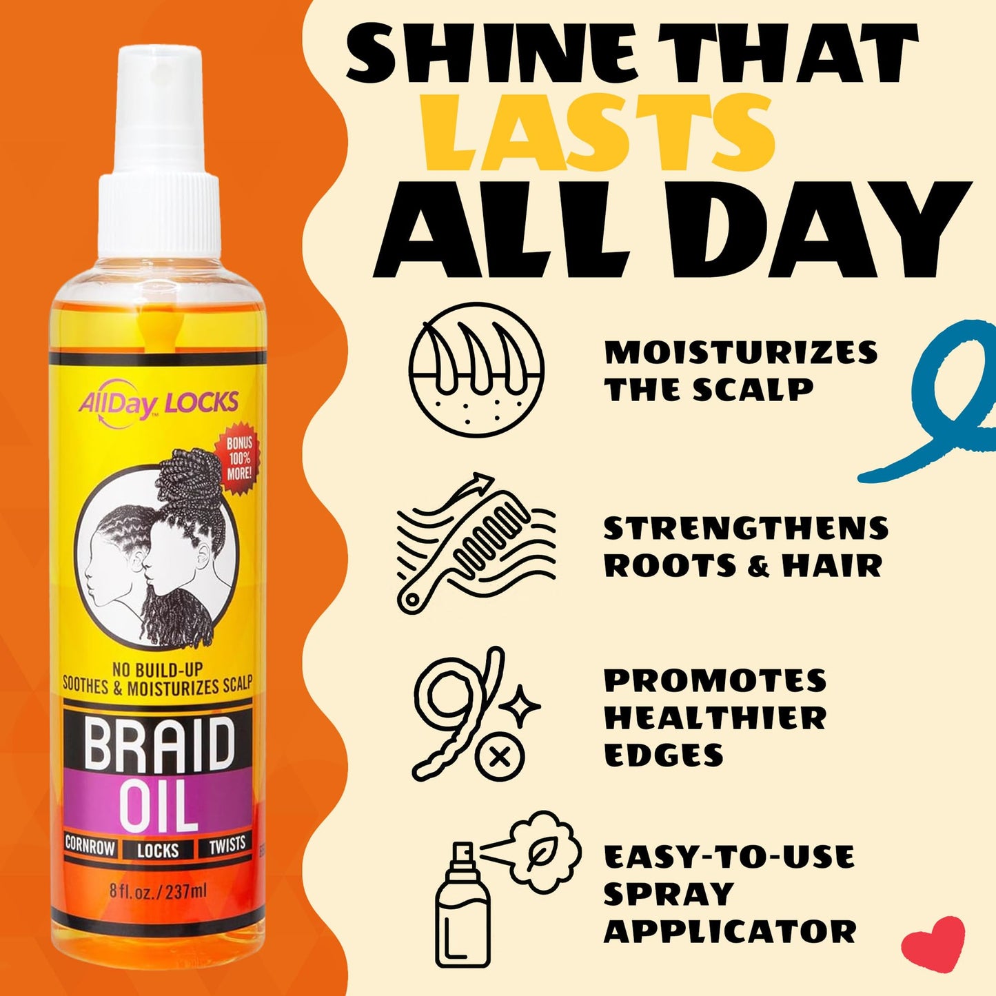 Textured haircare mousse by AllDay Locks displaying the easy dispensing pump mechanism