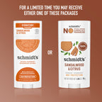 Close-up view of Schmidt's deodorant branding and no aluminum graphic