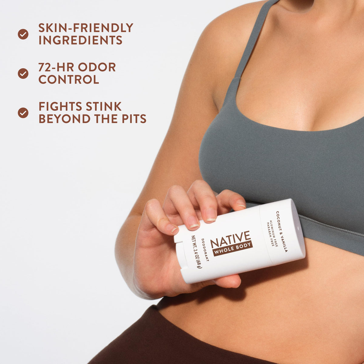Native whole body deodorant product ingredients list view