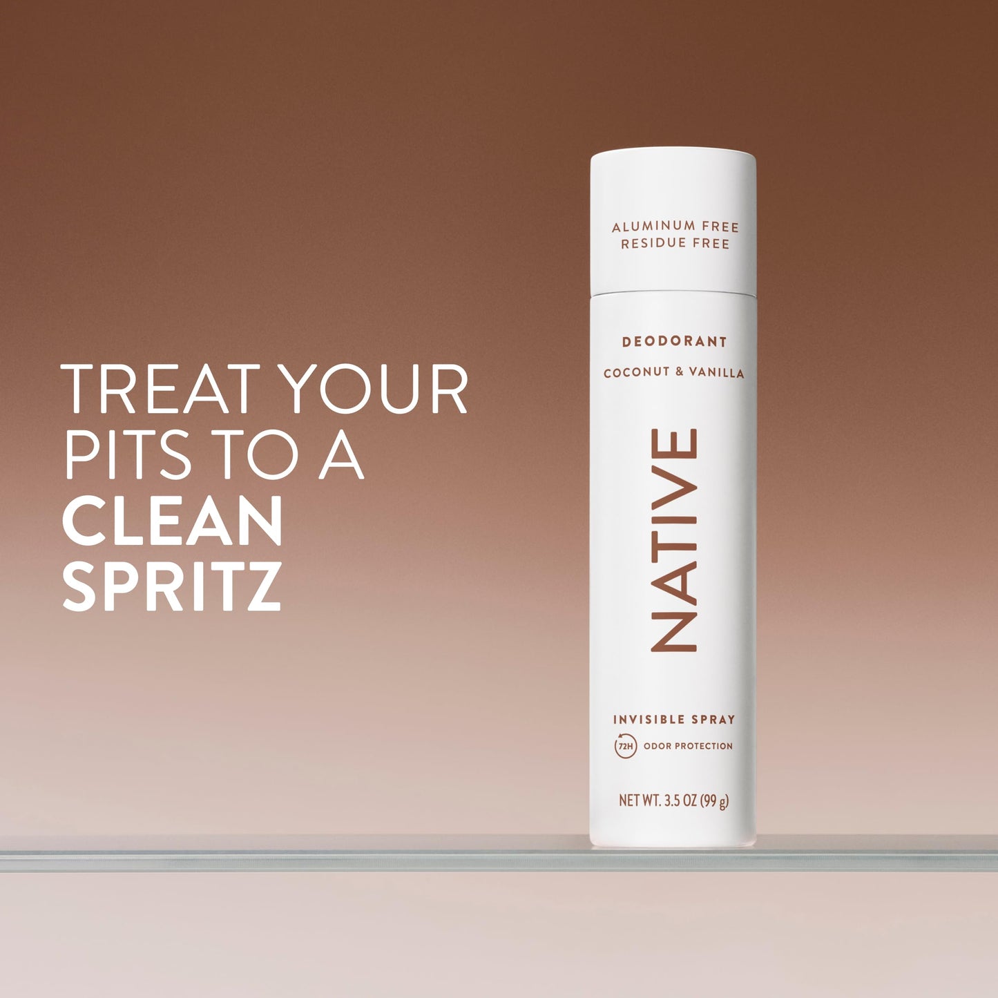 Native aluminum free body spray canister design