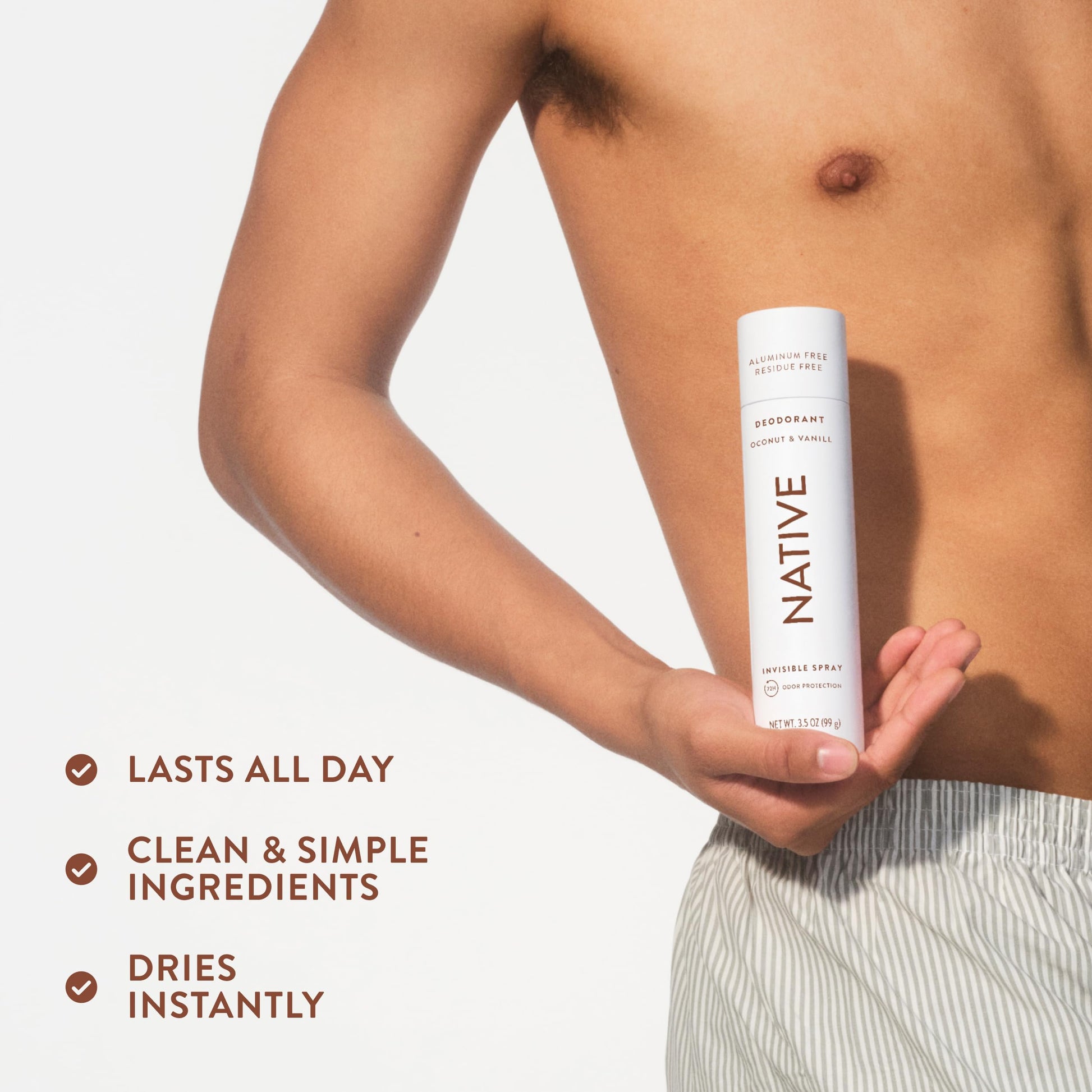 Travel size 3.5 ounce Native deodorant spray bottle