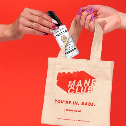 Mane Club Voodoo Oil imported USA beauty product presentation highlighting premium smoothing benefits.