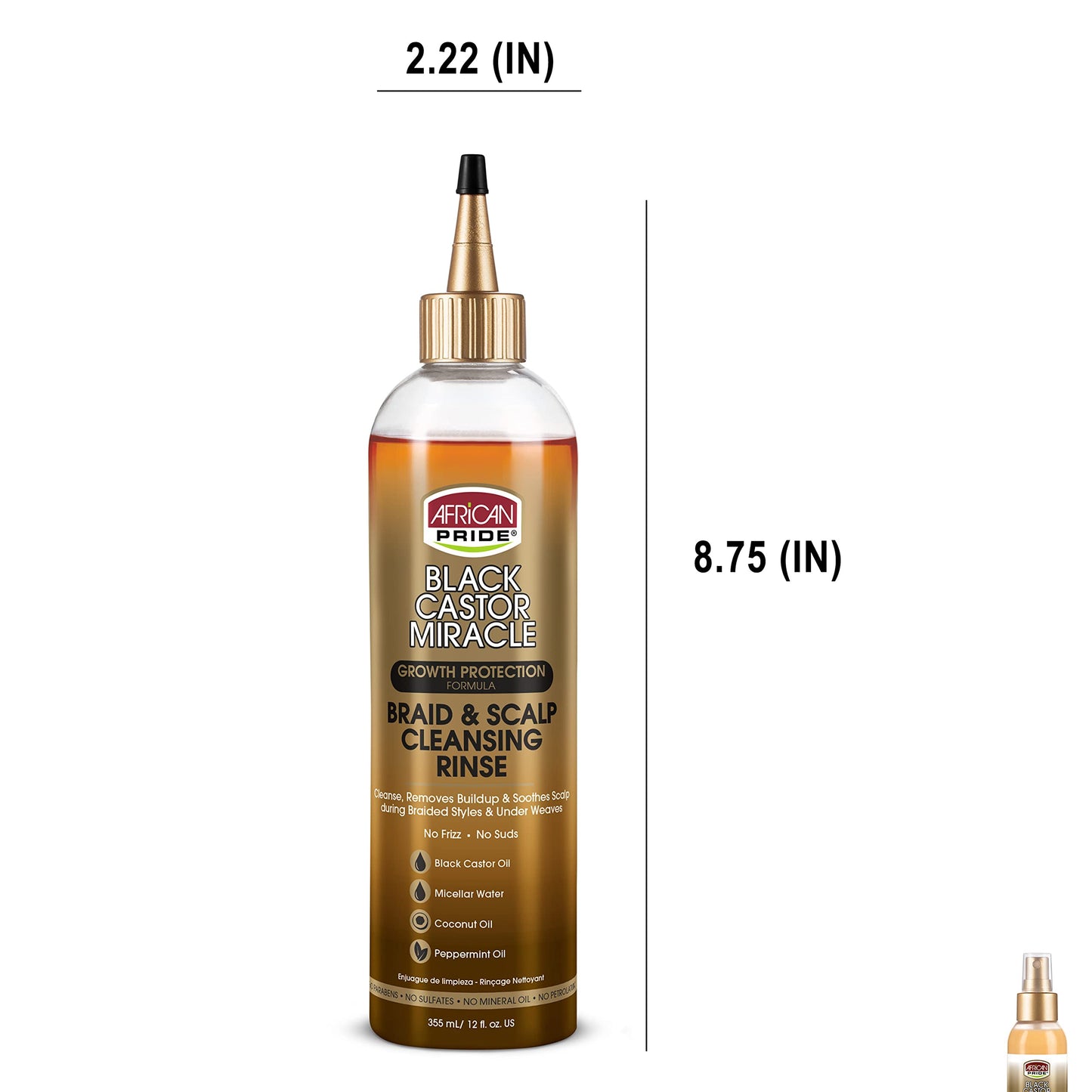 African Pride black castor oil hair care product close up view