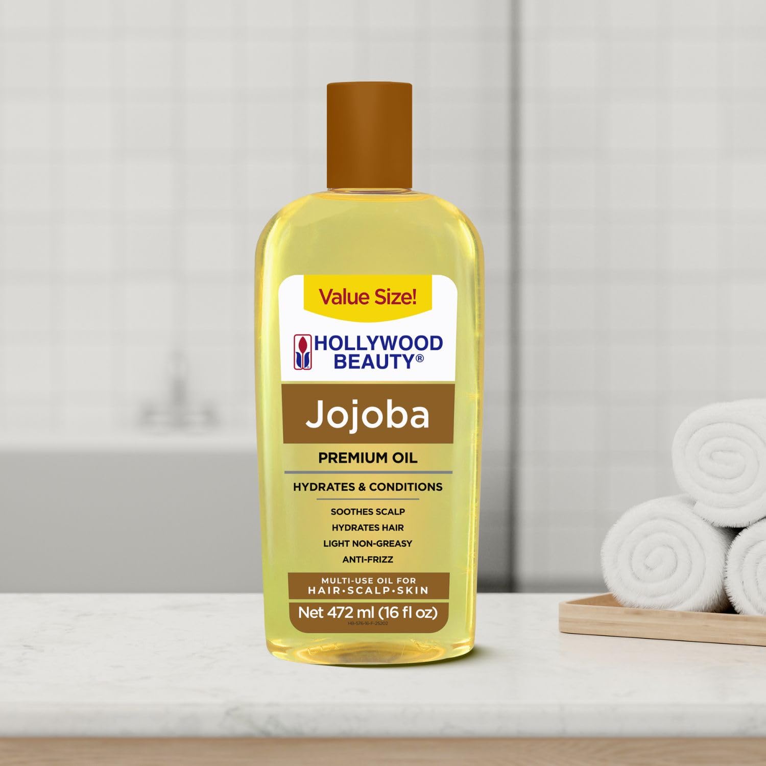 USA imported Hollywood Beauty Jojoba Oil for managing hair frizz and hygral fatigue