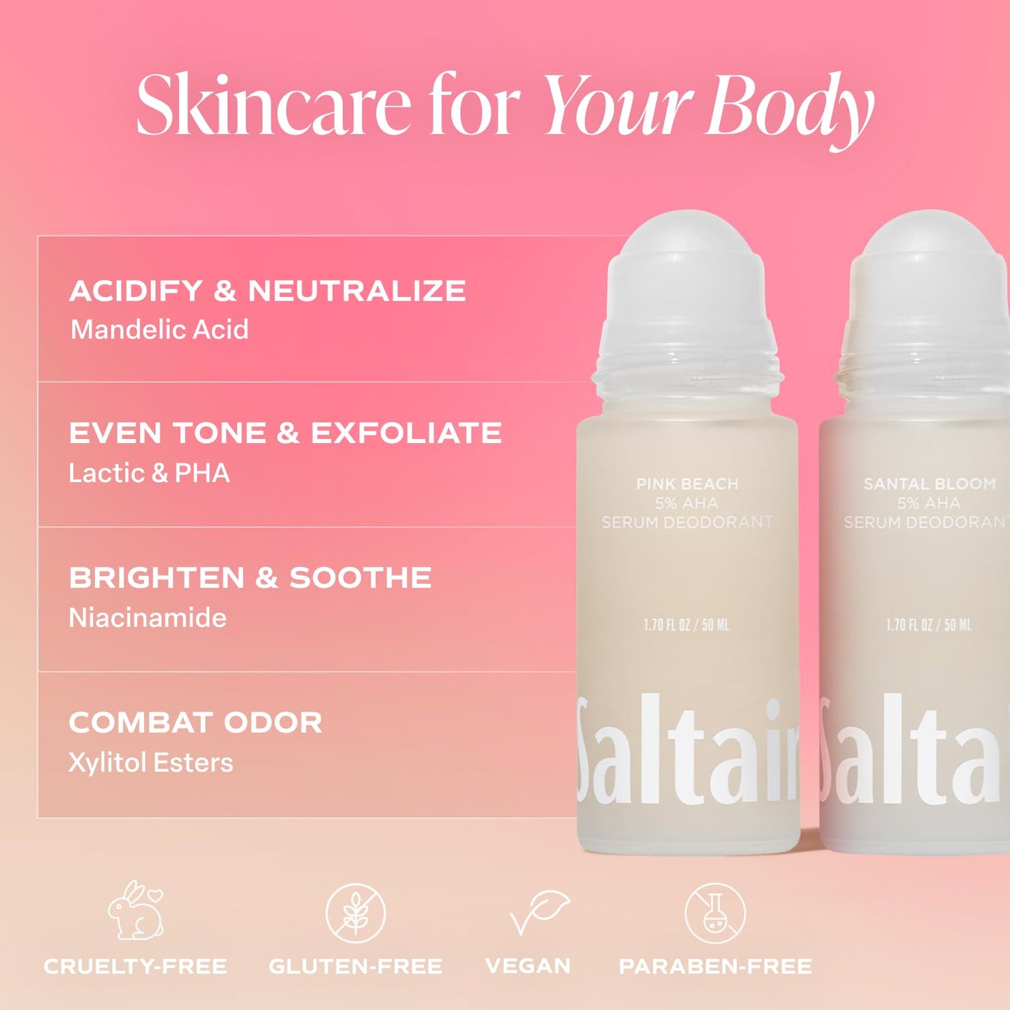 Texture and application of Saltair AHA serum