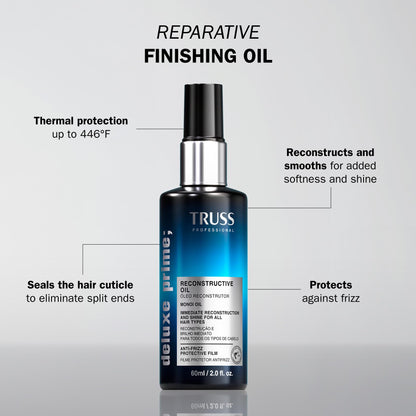 TRUSS hair repair treatment bottle showing the two fluid ounce sizing label