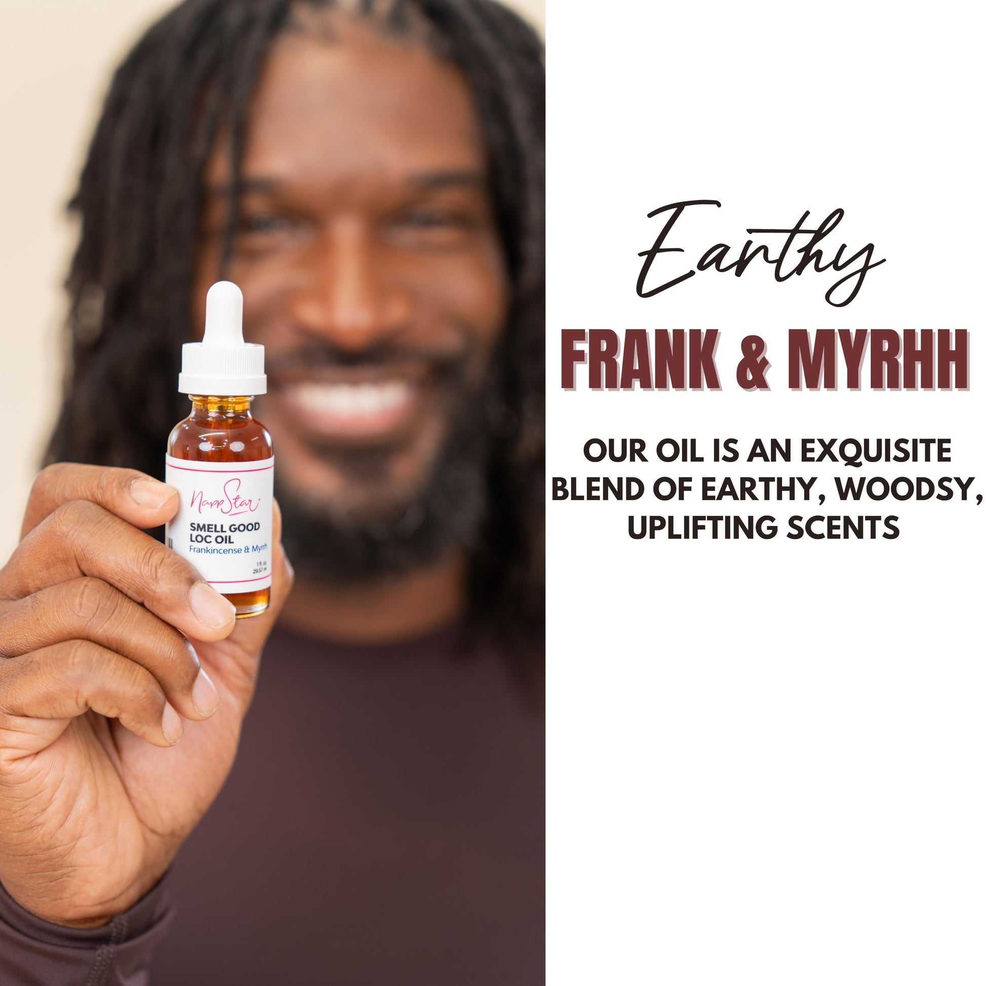 NappStar aromatic hair fragrance for dreadlocks showing the 1 fluid ounce premium packaging