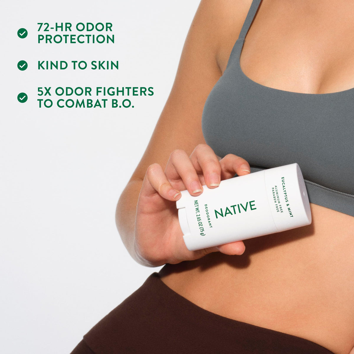 Native eucalyptus mint deodorant cap off view