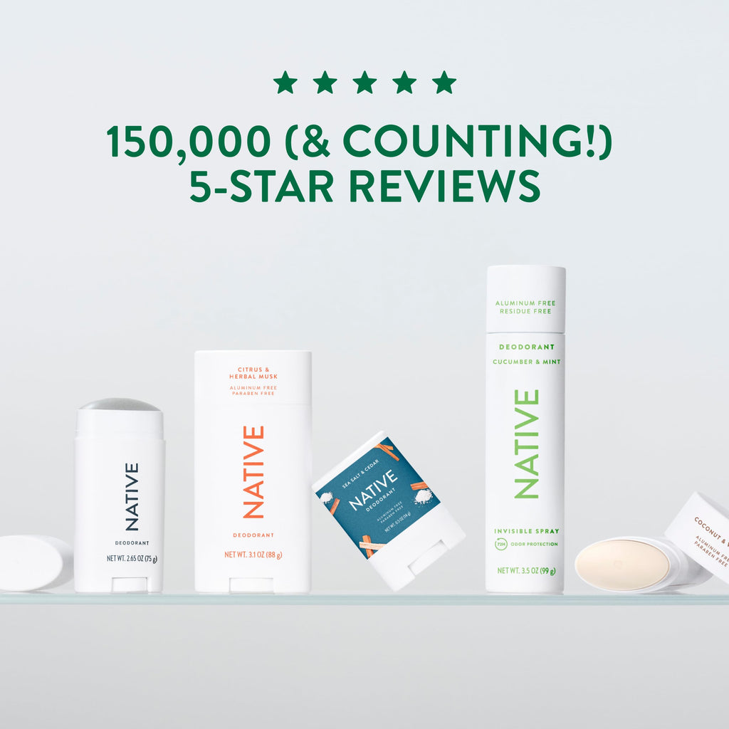 Native deodorant product packaging lifestyle angle