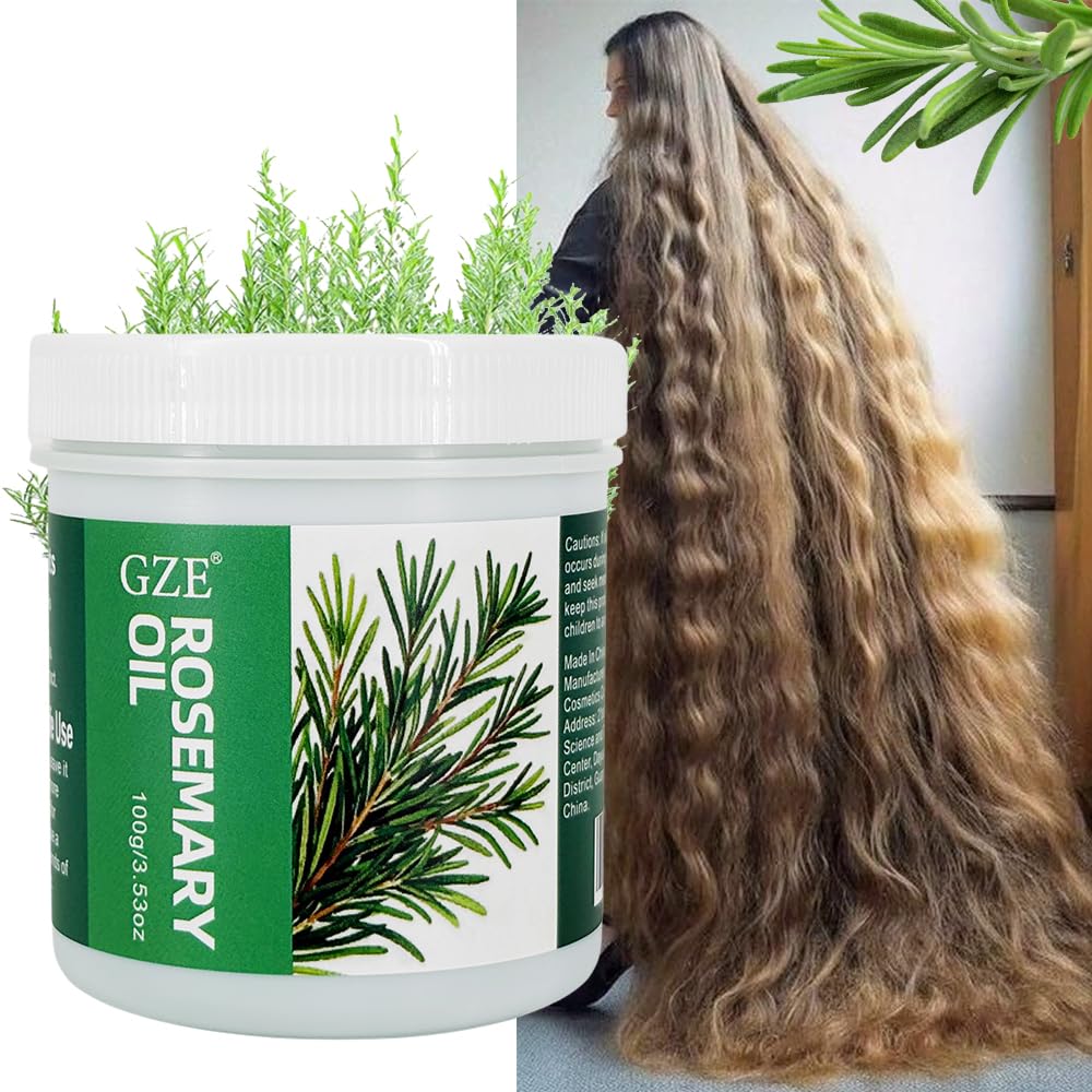 GZE Rosemary scalp health treatment jar with natural organic ingredients overview