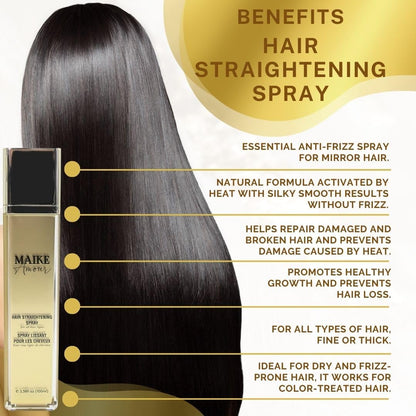 SHAEIO luxury hair perfume and shine mist next to professional salon styling tools