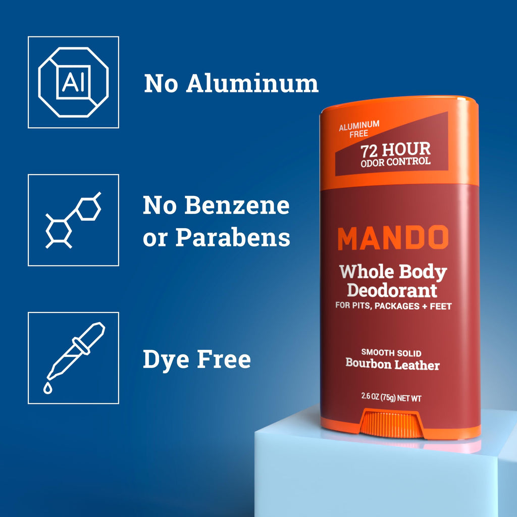 Mando 2 pack deodorant sticks side angle view