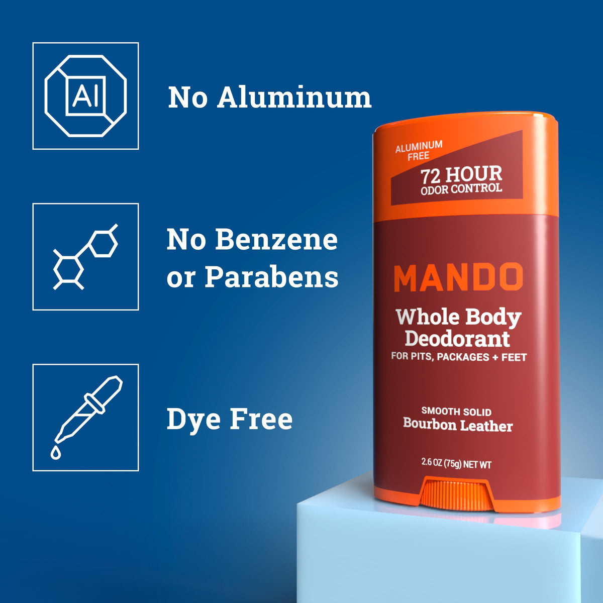 Mando 2 pack deodorant sticks side angle view
