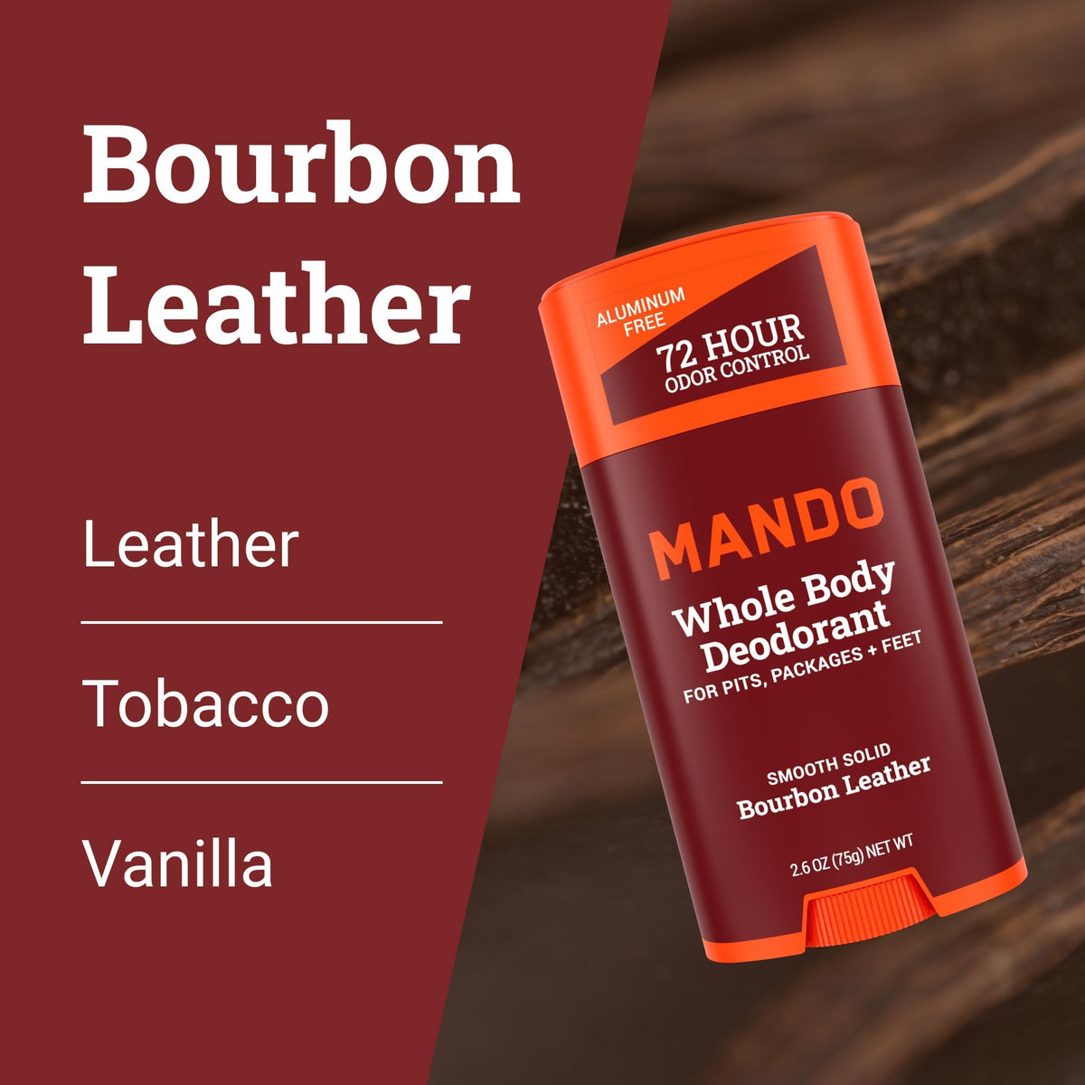 Mando smooth solid stick open container showing texture