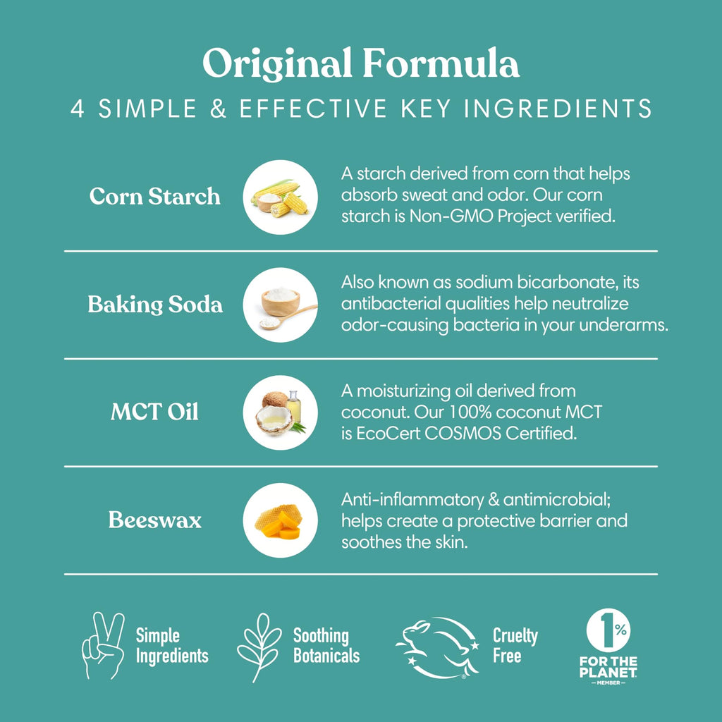 USA imported natural deodorant stick with baking soda and cornstarch