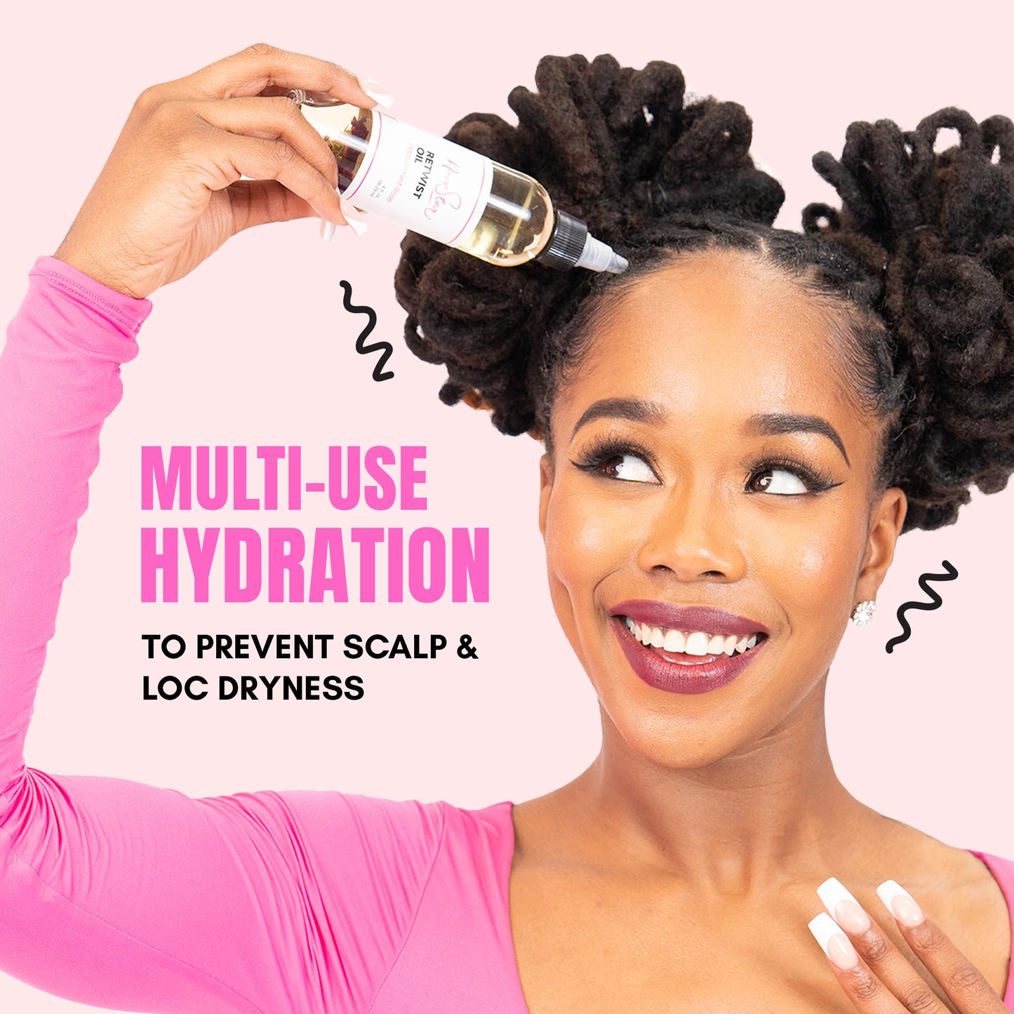 NappStar Peppermint Rose oil for locs demonstrating the convenient application top.