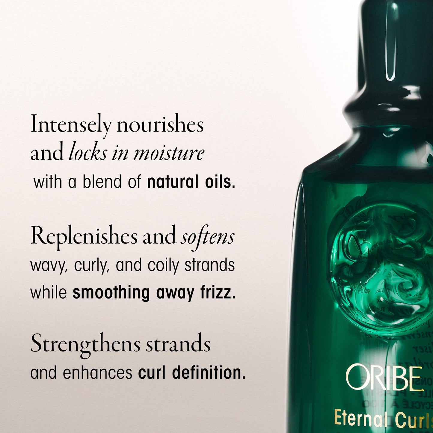 Oribe Eternal Curls hair oil packaging box and premium bottle display