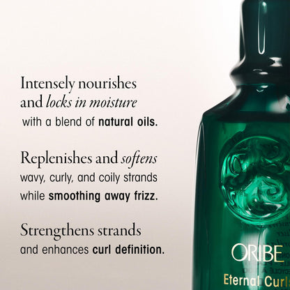 Oribe Eternal Curls hair oil packaging box and premium bottle display