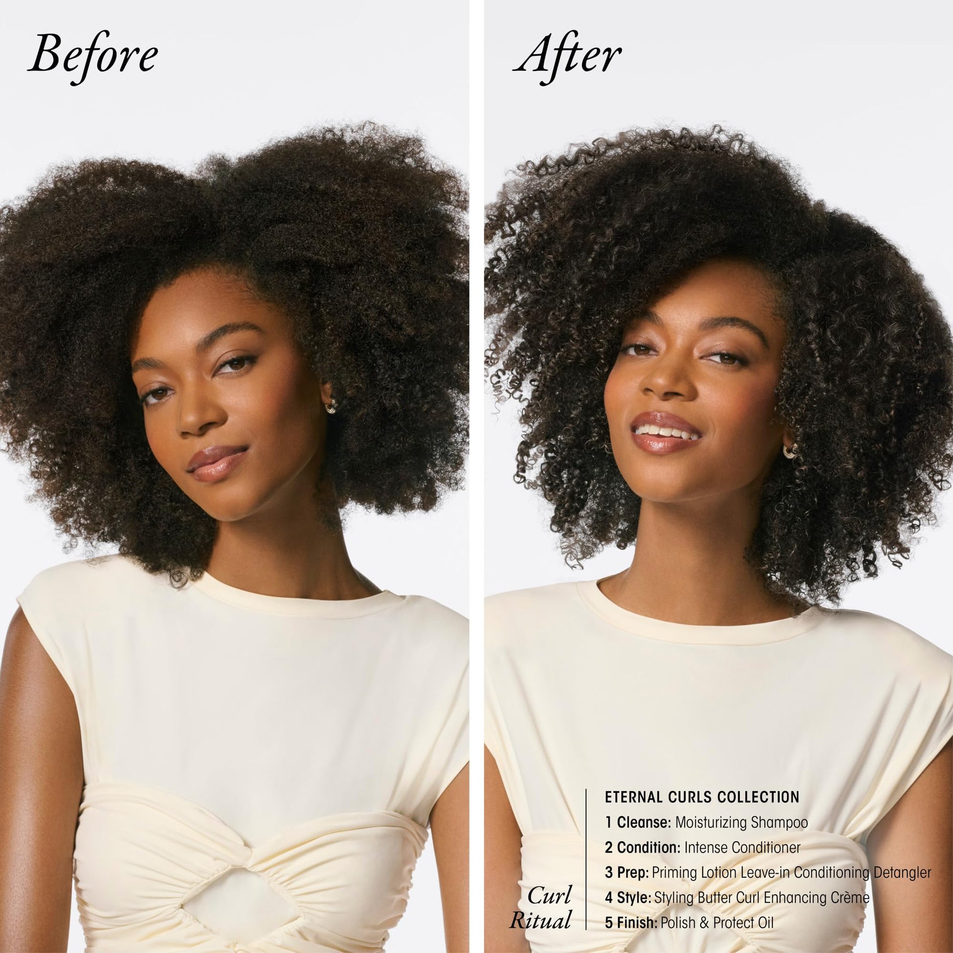 Oribe professional curl care oil bottle highlighting anti frizz protection