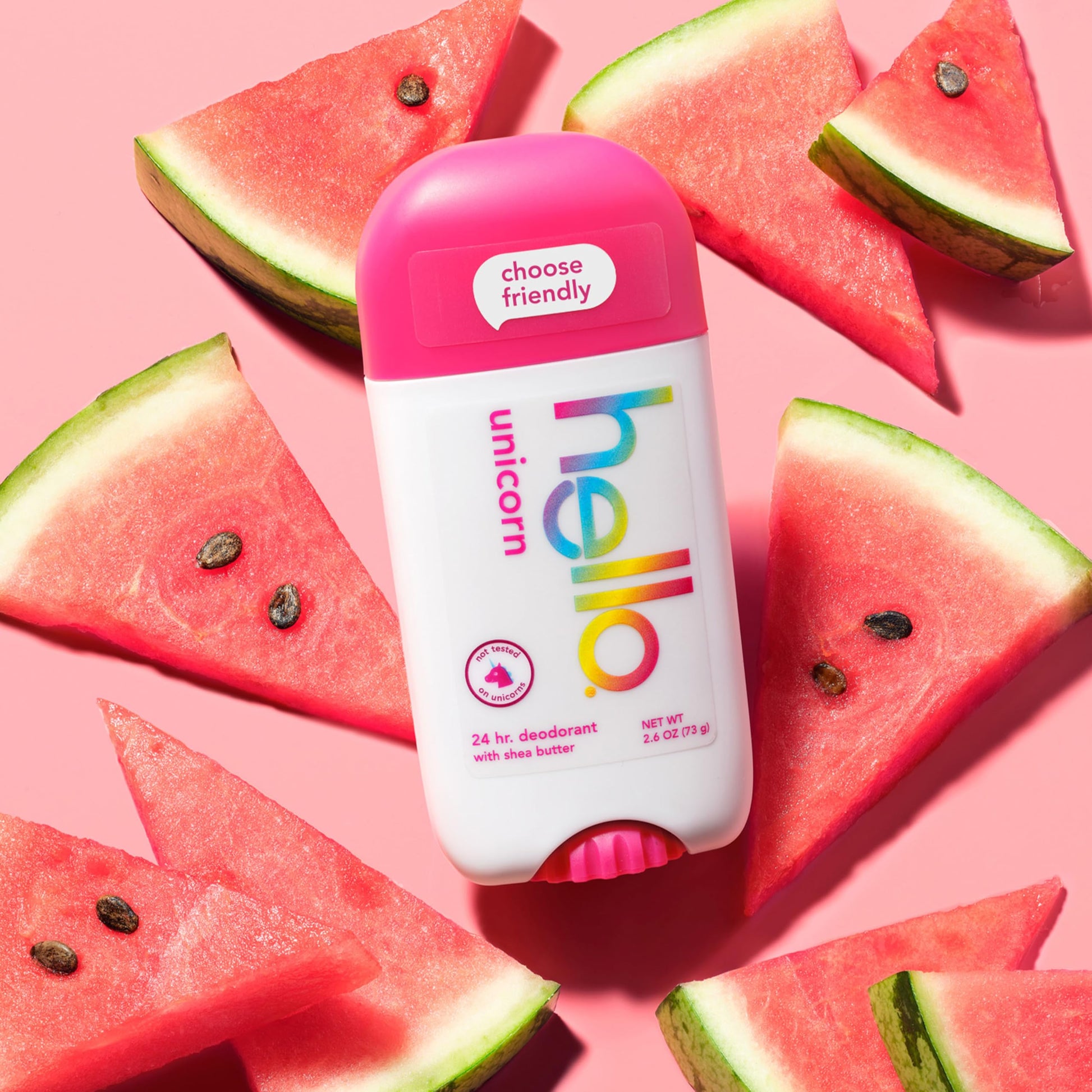 Texture of Hello Unicorn natural deodorant stick