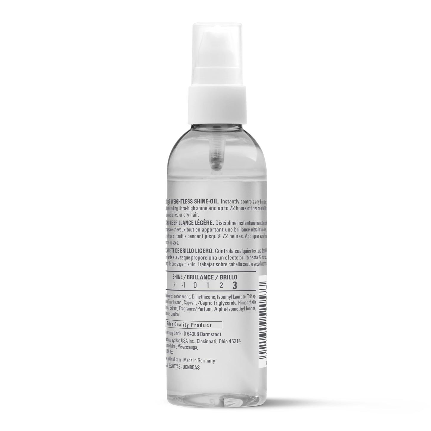 Goldwell weightless anti frizz hair oil bottle showcasing professional salon packaging
