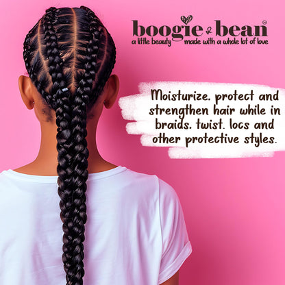 Authentic baby hair oil bottle side view displaying details