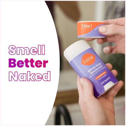 Two Lume deodorant sticks side by side