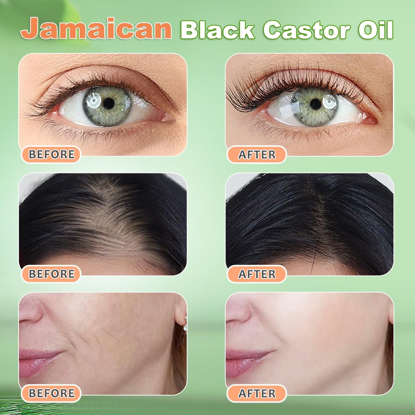 Pure cold pressed Jamaican black castor oil glass bottle with a precise dropper applicator.