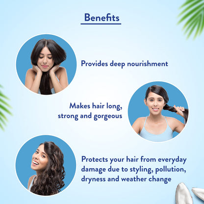 Pure coconut hair oil for long and strong hair deep nourishment