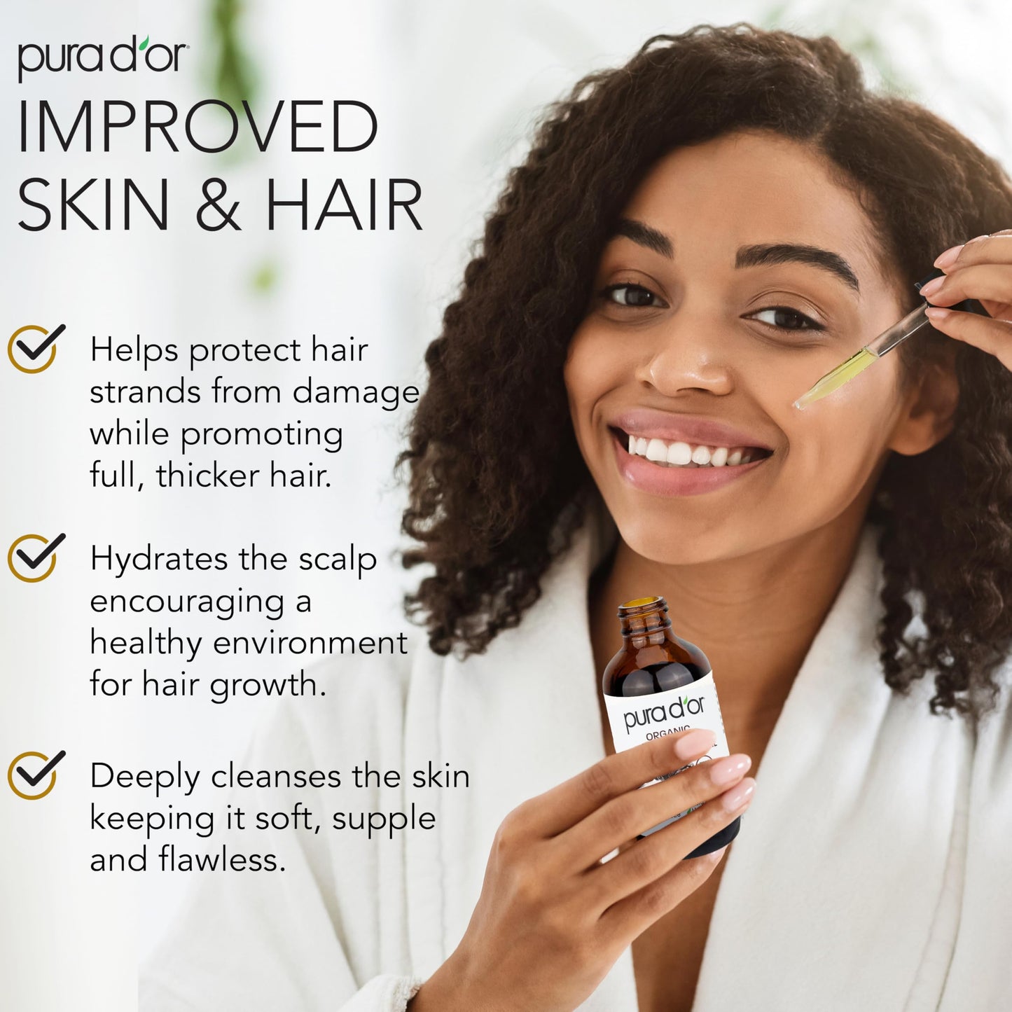 Hexane free Jamaican black castor oil serum being applied to eyebrows for thickness