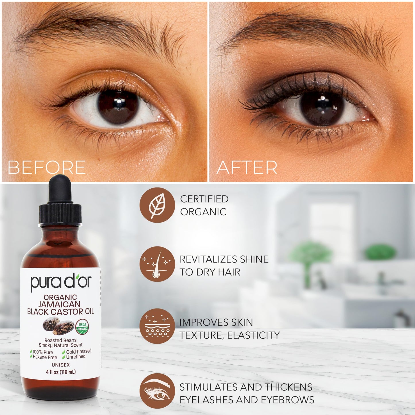 Authentic PURA D'OR cold pressed beauty oil for hair care and scalp moisturization
