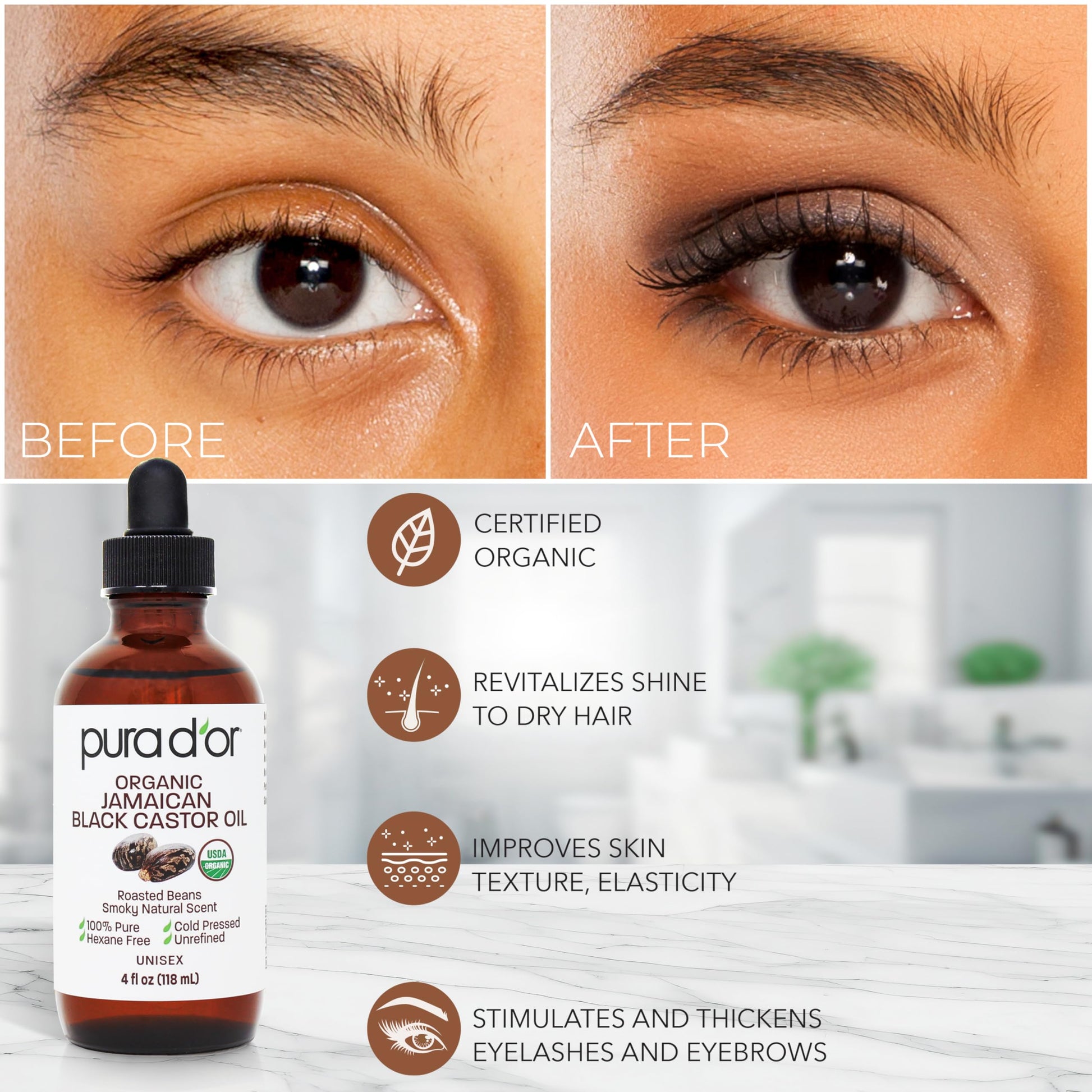 Authentic PURA D'OR cold pressed beauty oil for hair care and scalp moisturization