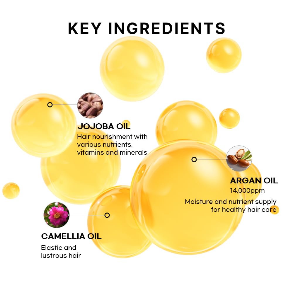 Natural oils hair serum smoothing rough and coarse curly strands.