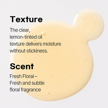 Moroccan argan oil product texture shot illustrating non-greasy formula.