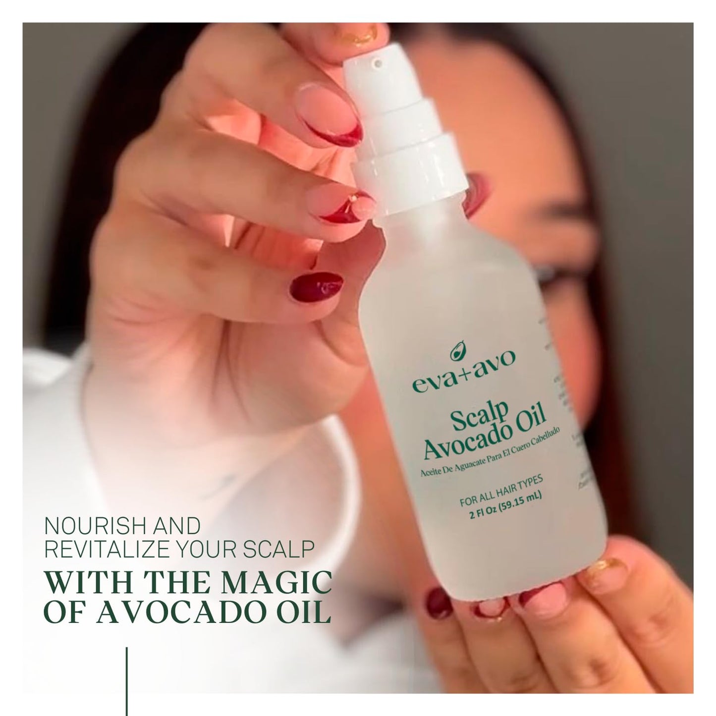 Sulfate free avocado scalp oil with rosemary extract for flaky hair care
